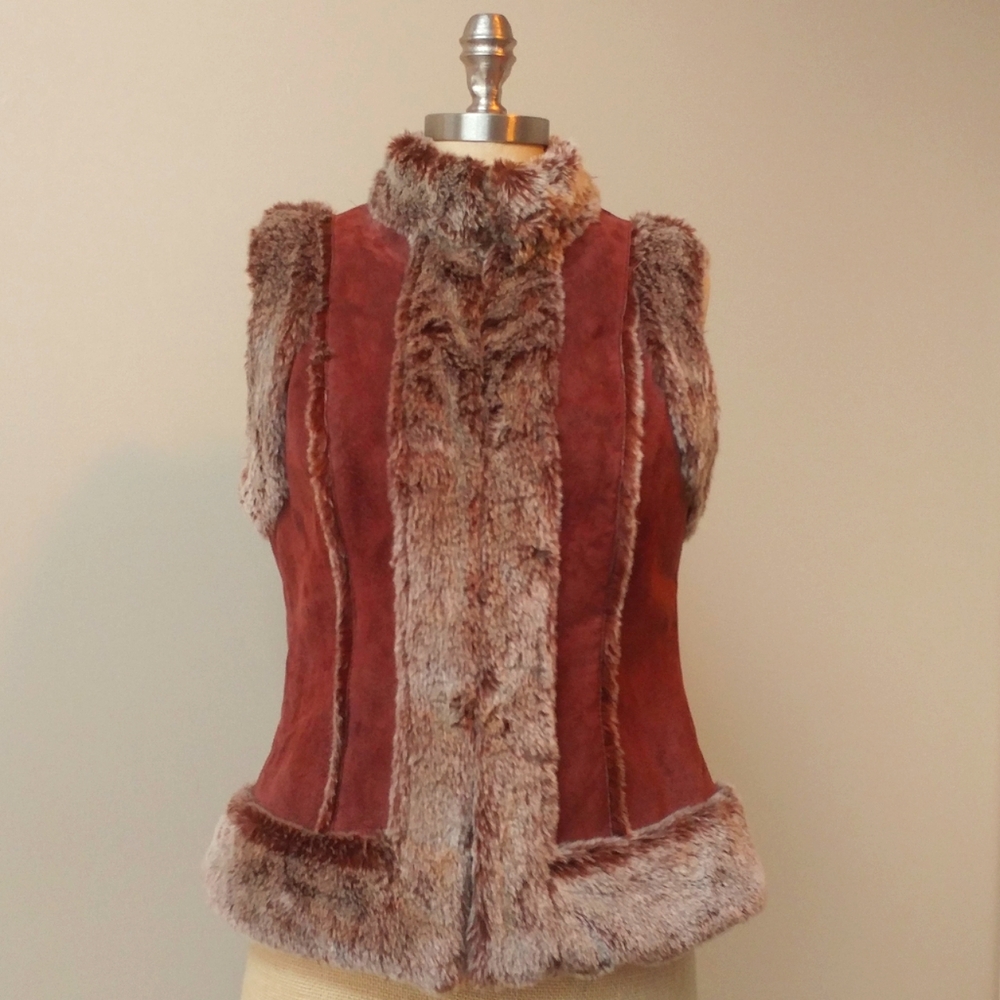 Live a Little Faux Fur Leather Vest